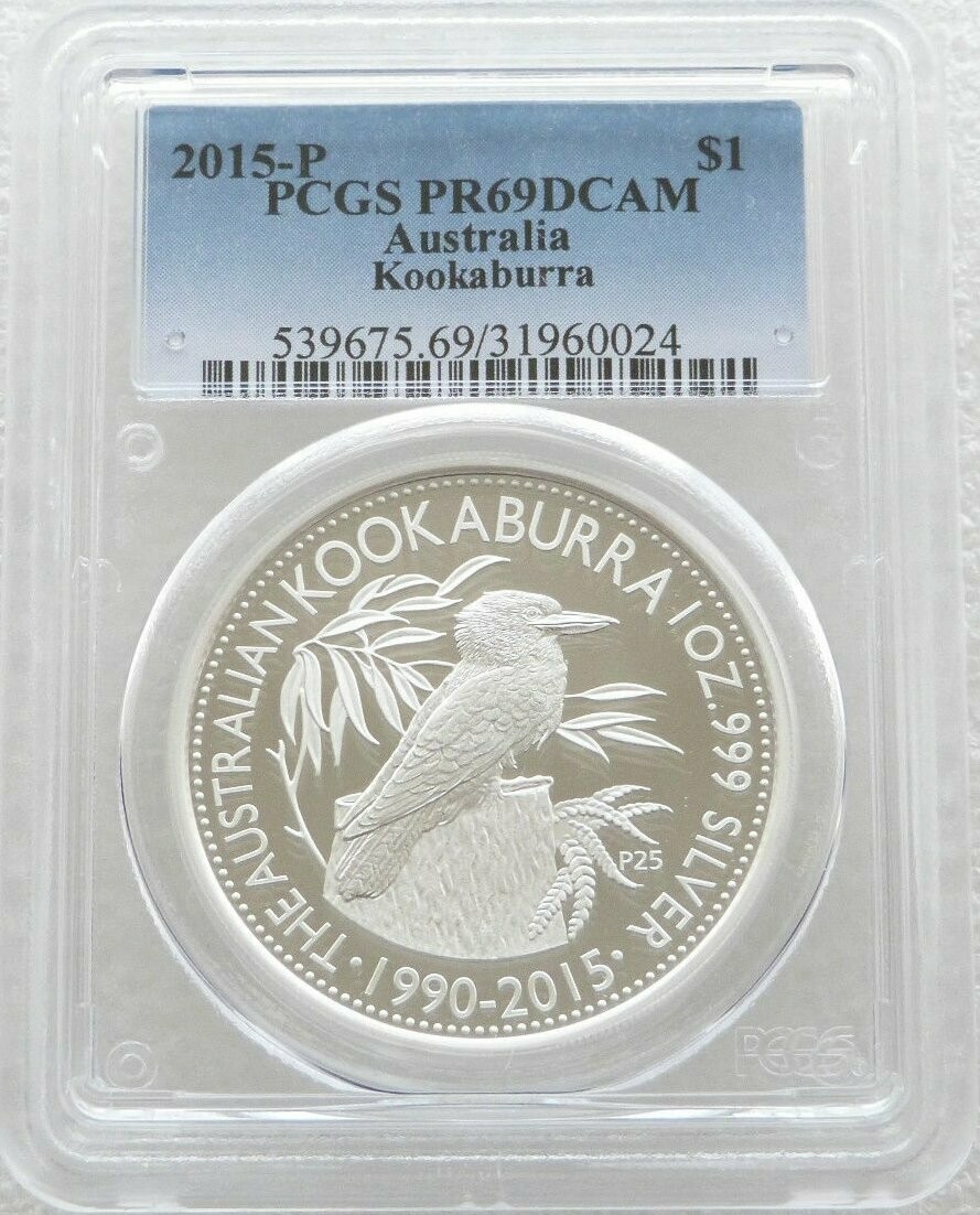 2015 Australia Kookaburra 25th Anniversary $1 Silver Proof 1oz Coin PCGS PR69 DCAM