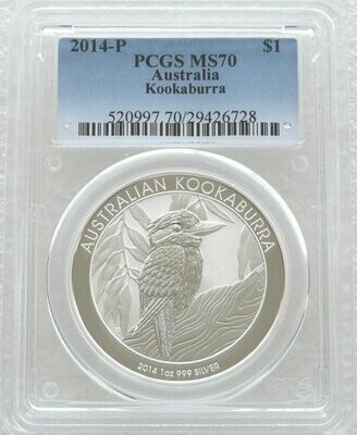 2014 Australia Kookaburra $1 Silver 1oz Coin PCGS MS70