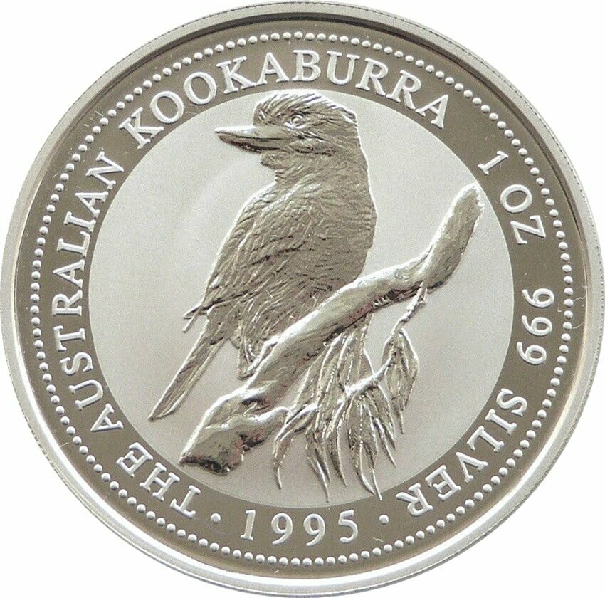 1995 Australia Kookaburra $1 Silver 1oz Coin