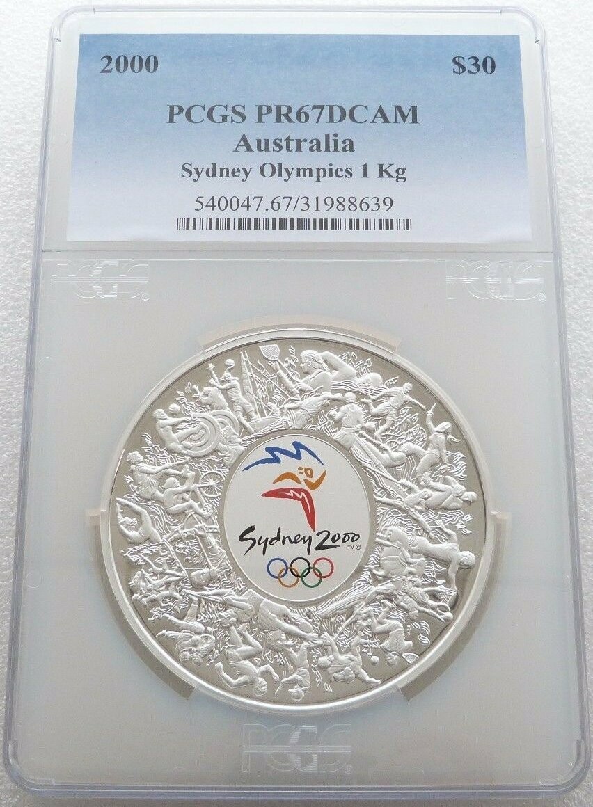 2000 Australia Sydney Olympic Games $30 Silver Proof Kilo Coin PCGS PR67 DCAM