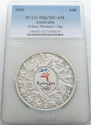 2000 Australia Sydney Olympic Games $30 Silver Proof Kilo Coin PCGS PR67 DCAM