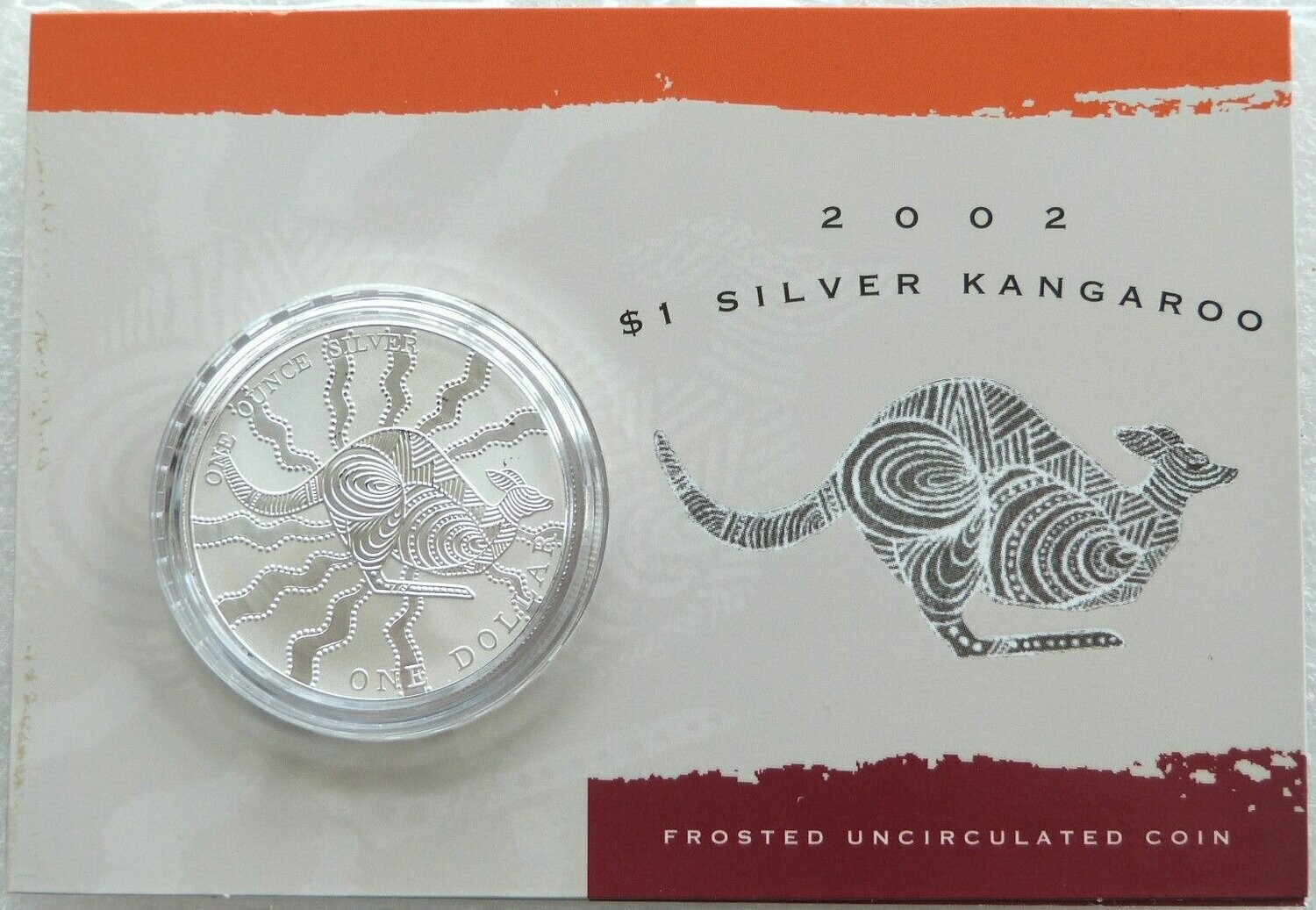 2002 Australia Kangaroo $1 Silver 1oz Coin Mint Card