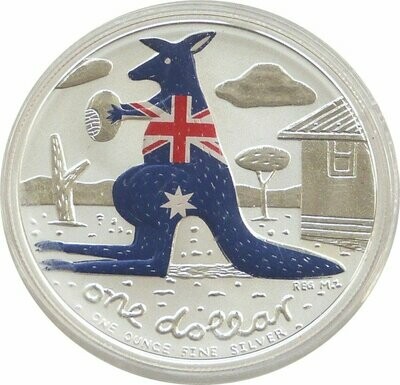 2008 Australia Kangaroo Colour $1 Silver 1oz Coin