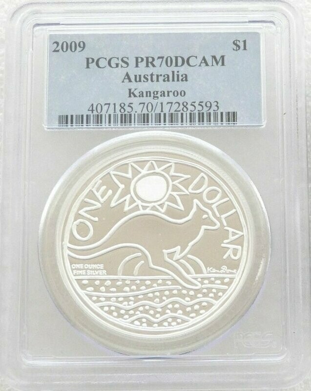 2009 Australia Kangaroo $1 Silver Proof 1oz Coin PCGS PR70 DCAM