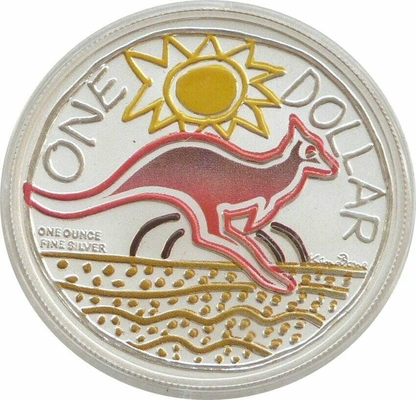 2009 Australia Kangaroo Colour $1 Silver 1oz Coin