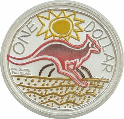 2009 Australia Kangaroo Colour $1 Silver 1oz Coin