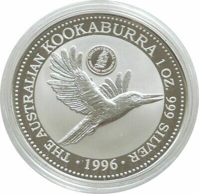 1996 Australia Kookaburra Swan River Privy $1 Silver 1oz Coin
