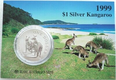 1999 Australia Kangaroo $1 Silver 1oz Coin Mint Pack