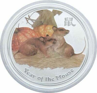 2008-P Australia Lunar Mouse Colour $2 Silver 2oz Coin