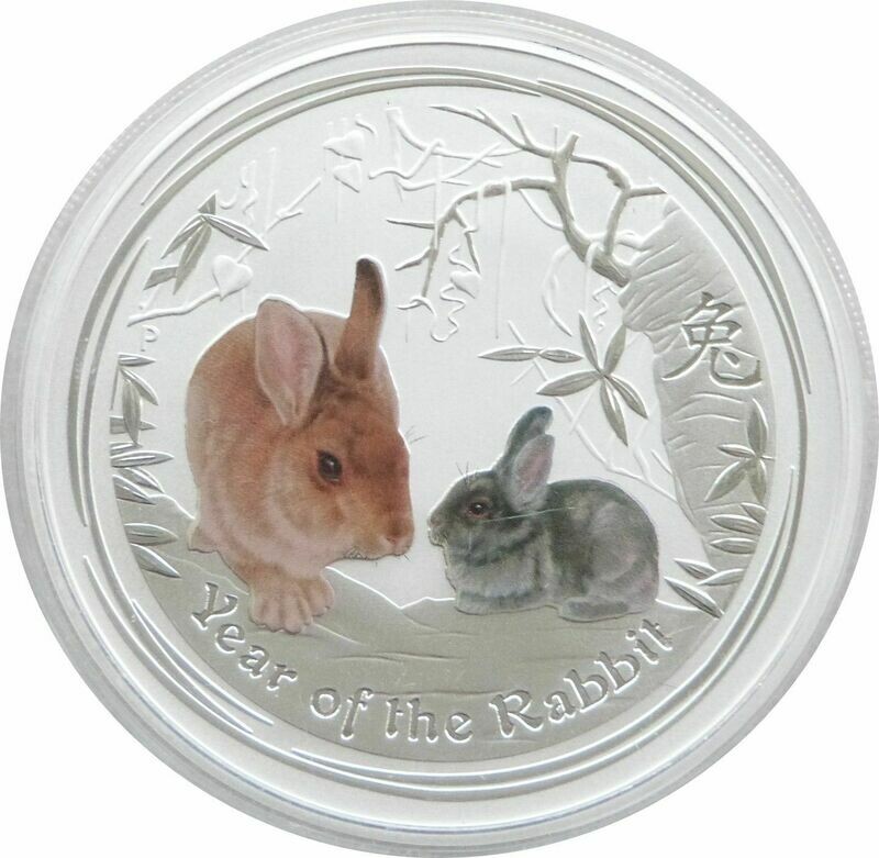 2011-P Australia Lunar Rabbit Colour $2 Silver 2oz Coin