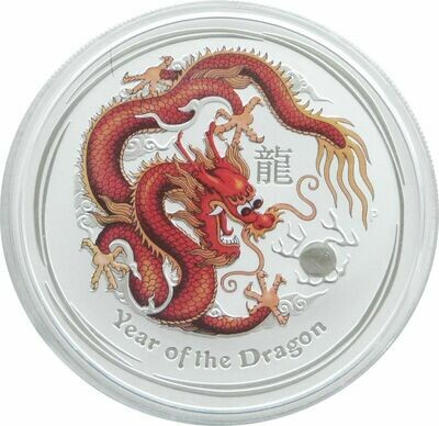 2012-P Australia Lunar Dragon Colour $2 Silver 2oz Coin