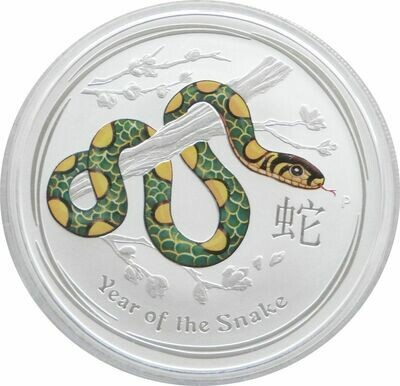 2013-P Australia Lunar Snake Colour $2 Silver 2oz Coin