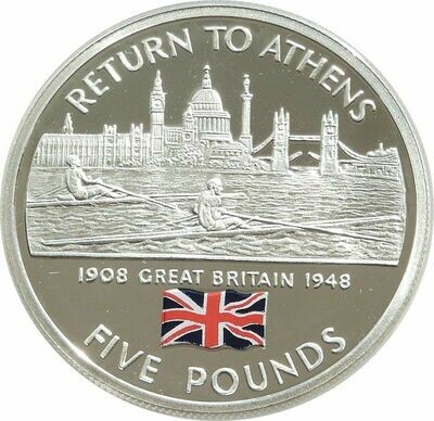 2004 Gibraltar Olympic Games Return to Athens Great Britain £5 Silver Proof Coin