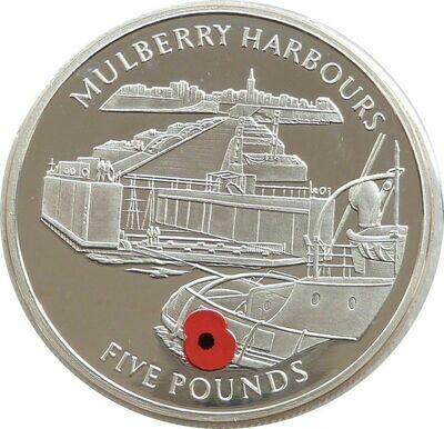 2004 Gibraltar Route to Victory Mulberry Harbours £5 Silver Proof Coin