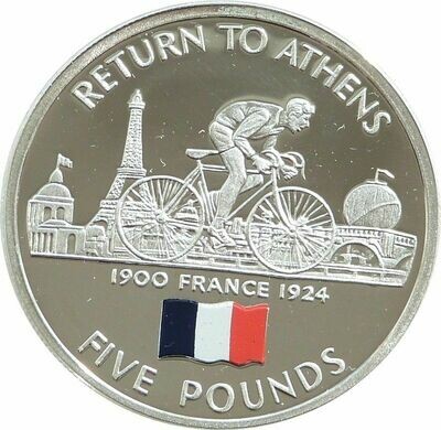 2004 Gibraltar Olympic Games Return to Athens France £5 Silver Proof Coin