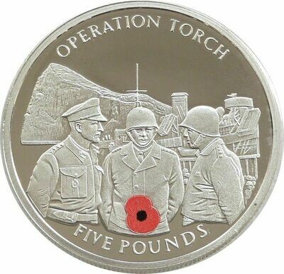 2004 Gibraltar Route to Victory Operation Torch £5 Silver Proof Coin