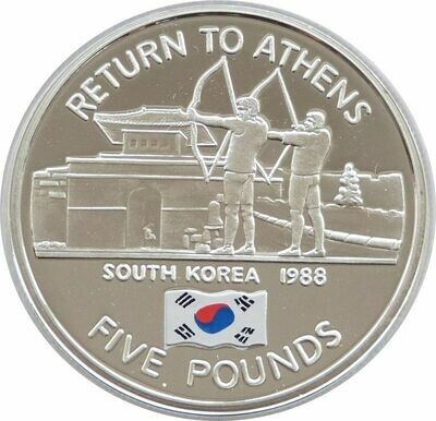 2005 Gibraltar Olympic Games Return to Athens South Korea £5 Silver Proof Coin