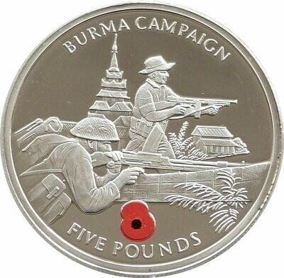 2005 Gibraltar Route to Victory Burma Campaign £5 Silver Proof Coin