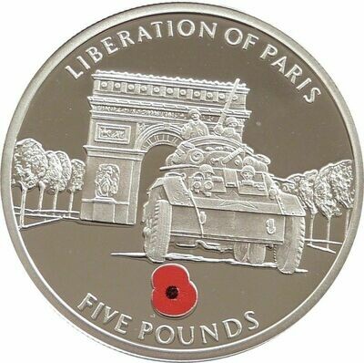 2005 Gibraltar Route to Victory Liberation of Paris £5 Silver Proof Coin
