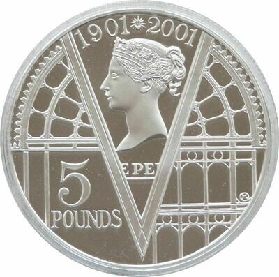 2001 Queen Victoria £5 Silver Proof Coin Box Coa