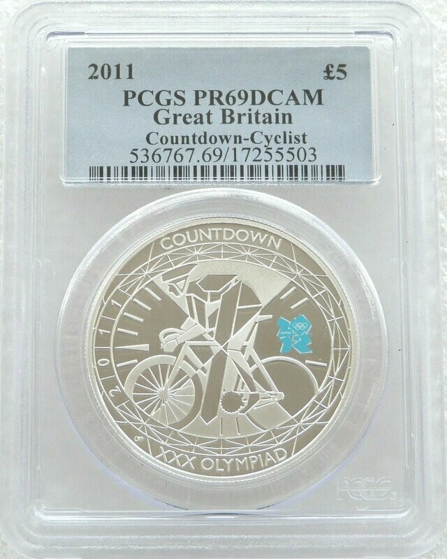 2011 London Olympic Games Countdown £5 Silver Proof Coin PCGS PR69 DCAM