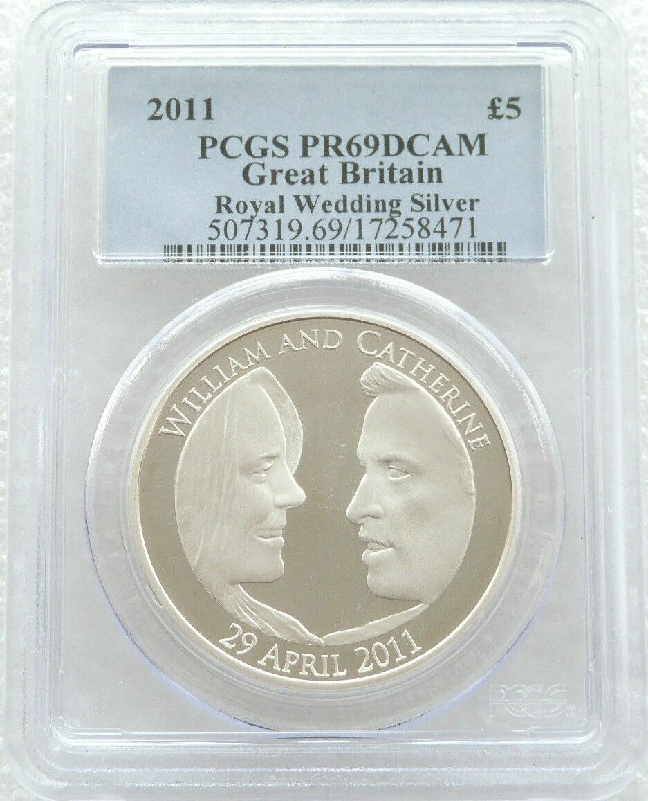 2011 Royal Wedding William and Kate £5 Silver Proof Coin PCGS PR69 DCAM