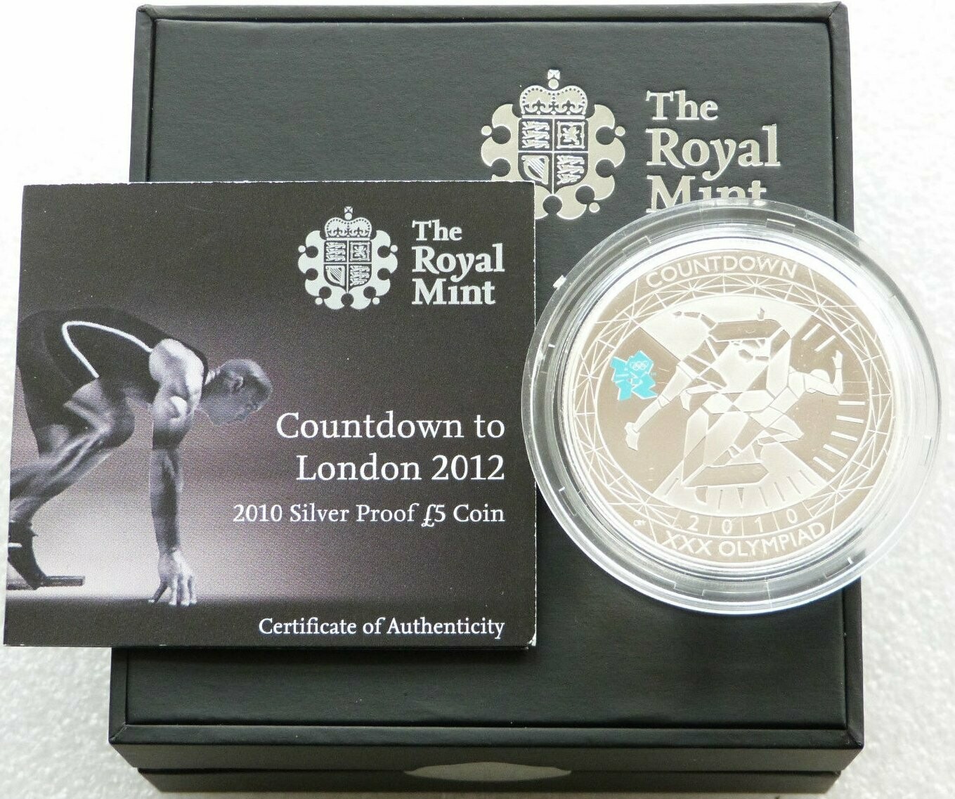 2010 London Olympic Games Countdown £5 Silver Proof Coin Box Coa