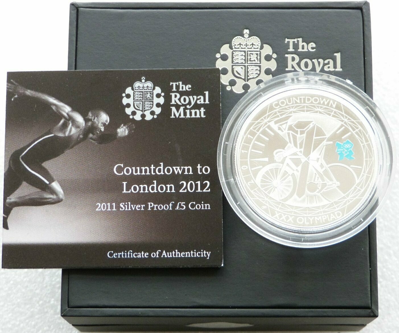 London 2012 Olympic £5 Silver Piedfort Coin Royal Mint Paralympic Countdown 2011 