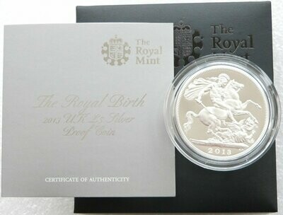 2013 Prince George Royal Birth St George and the Dragon £5 Silver Proof Coin Box Coa
