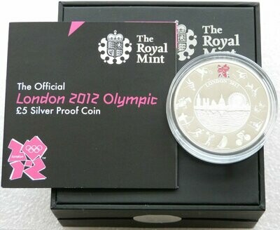 2012 London Olympic Games £5 Silver Proof Coin Box Coa