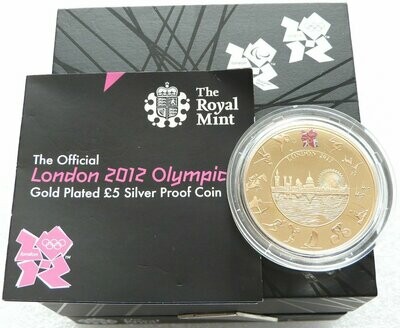 2012 London Olympic Games £5 Silver Gold Proof Coin Box Coa