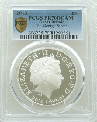 2013 Prince George Royal Birth St George and the Dragon £5 Silver Proof Coin PCGS PR70 DC
