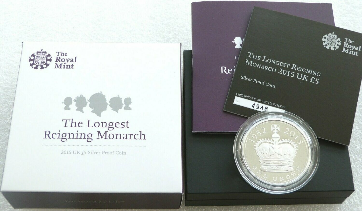 2015 Longest Reigning Monarch £5 Silver Proof Coin Box Coa