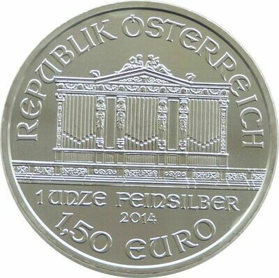 2014 Austria Vienna Philharmonic 1.5 Euro Silver 1oz Coin