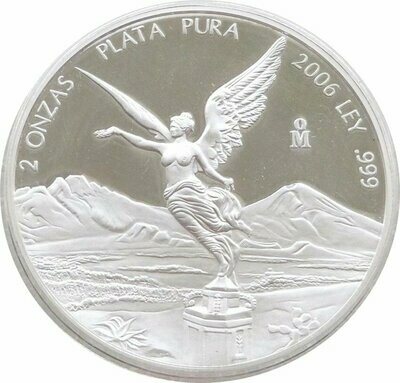 2006 Mexico Libertad Angel Silver Proof 2oz Coin - Mintage 1100