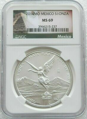 2014 Mexico Libertad Angel Silver 1oz Coin NGC MS69