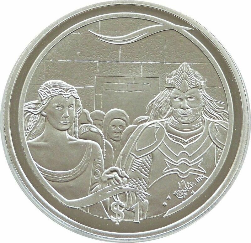 2003 New Zealand Lord of the Rings Aragorns Coronation $1 Silver Proof Coin