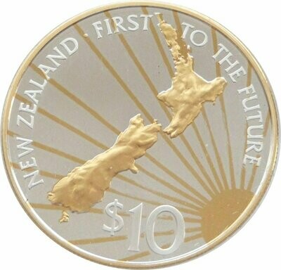 2000 New Zealand Millennium $10 Silver Proof Coin