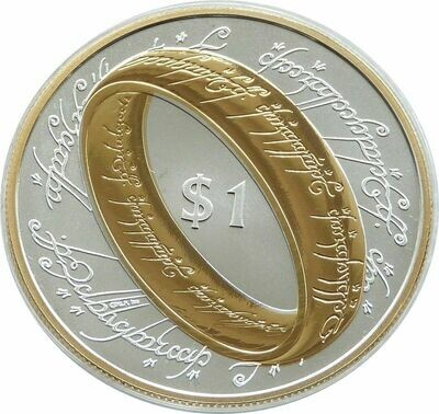 2003 New Zealand Lord of the Rings One Ring $1 Silver Gold Proof Coin