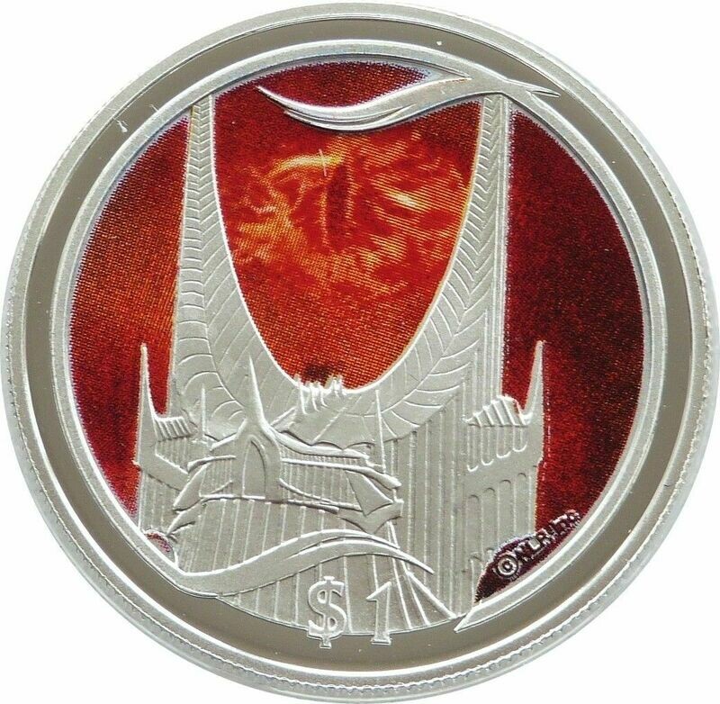 2003 New Zealand Lord of the Rings Eye of Sauron $1 Silver Proof Coin