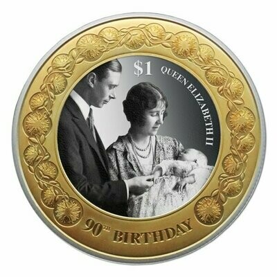 2016 New Zealand Queens 90th Birthday $1 Silver Proof 1oz Coin Box Coa