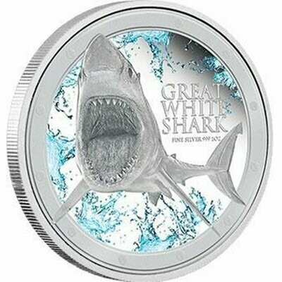 2012 Niue Great White Shark $2 Silver Proof 1oz Coin Box Coa