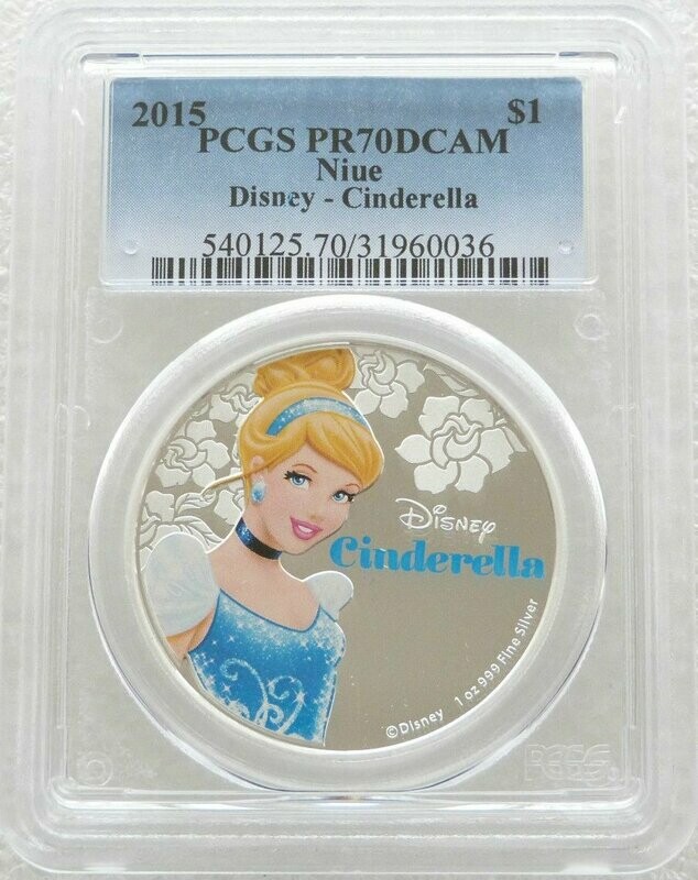 2015 Niue Disney Cinderella $2 Silver Proof 1oz Coin PCGS PR70 DCAM