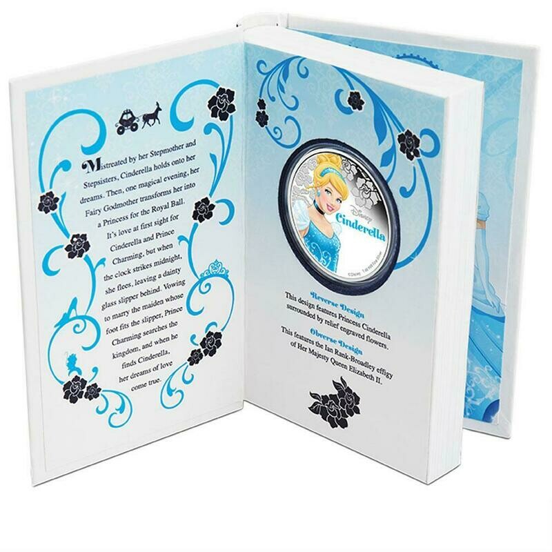 2015 Niue Disney Cinderella $2 Silver Proof 1oz Coin Box Coa