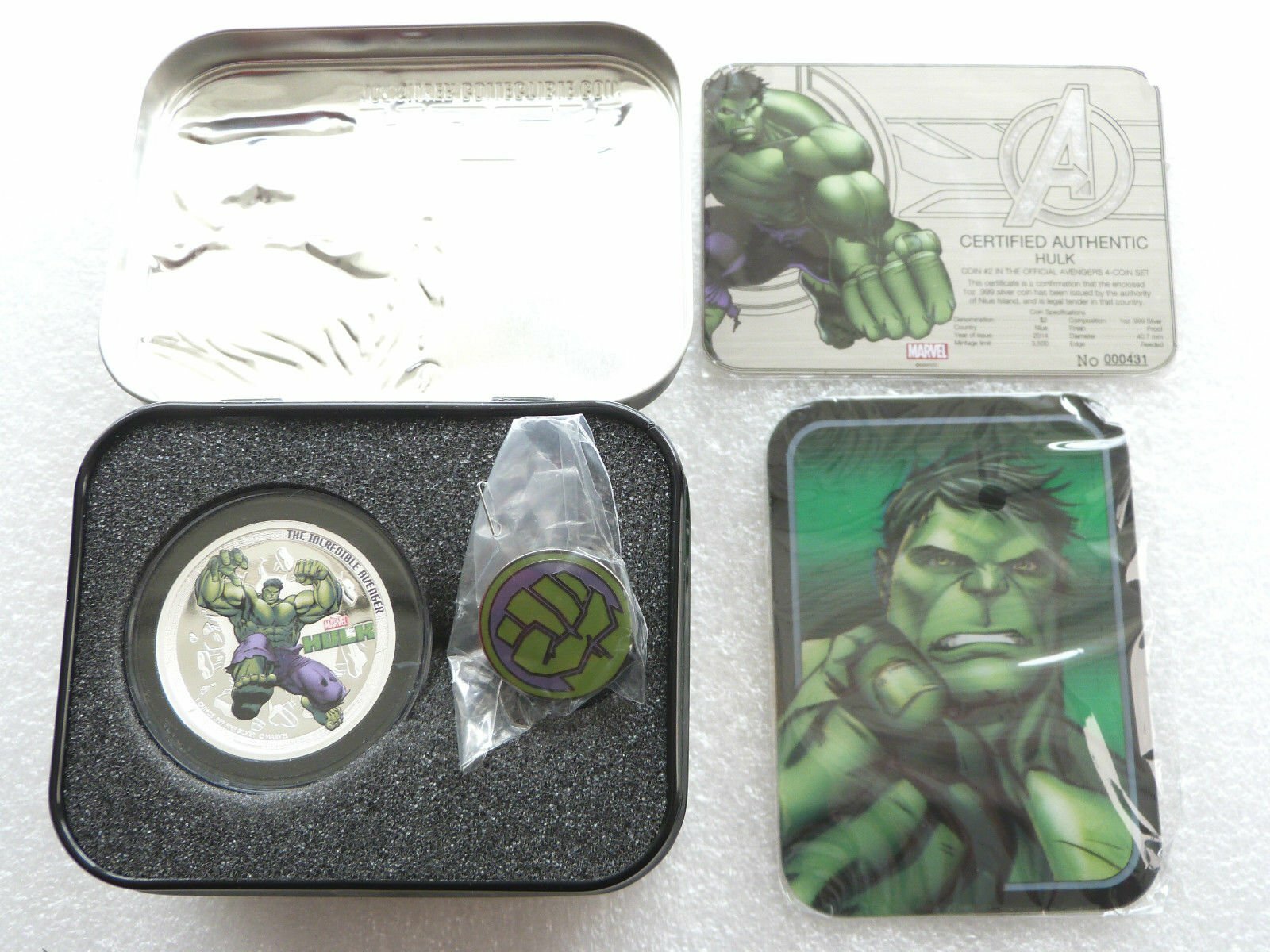 2014 Niue Marvel The Avengers $2 Silver Proof 4 Coin Set Box Coa