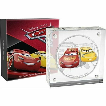 2017 Niue Disney Pixar Cars 3 Lightning McQueen Ramirez $2 Silver Proof 1oz Coin Box Coa 2017 Niue Disney Pixar Cars 3 Lightning McQueen Ramirez $2 Silver Proof 1oz Coin Box Coa