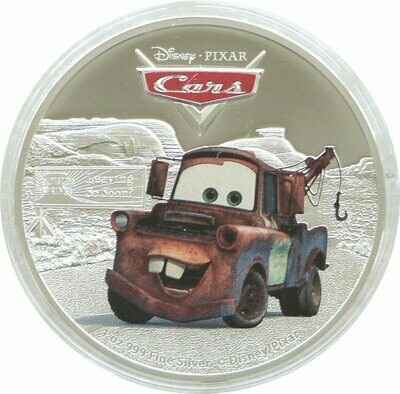 2017 Niue Disney Pixar Cars Tow Mater $2 Silver Proof 1oz Coin Box Coa