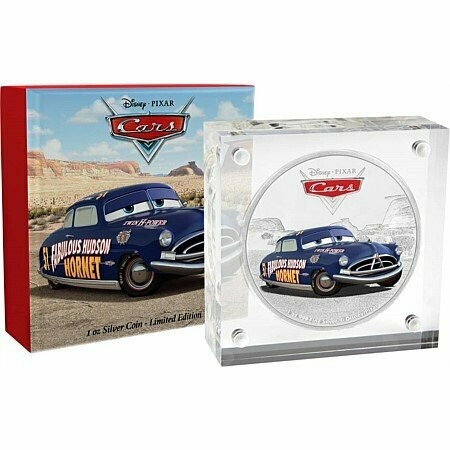 2017 Niue Disney Pixar Cars Doc Hudson $2 Silver Proof 1oz Coin Box Coa