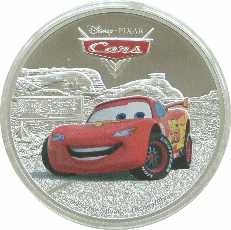 2017 Niue Disney Pixar Cars Lightning McQueen $2 Silver Proof 1oz Coin Box Coa
