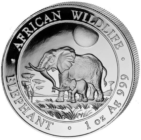 2011 Somalia Elephant 100 Shillings Silver 1oz Coin